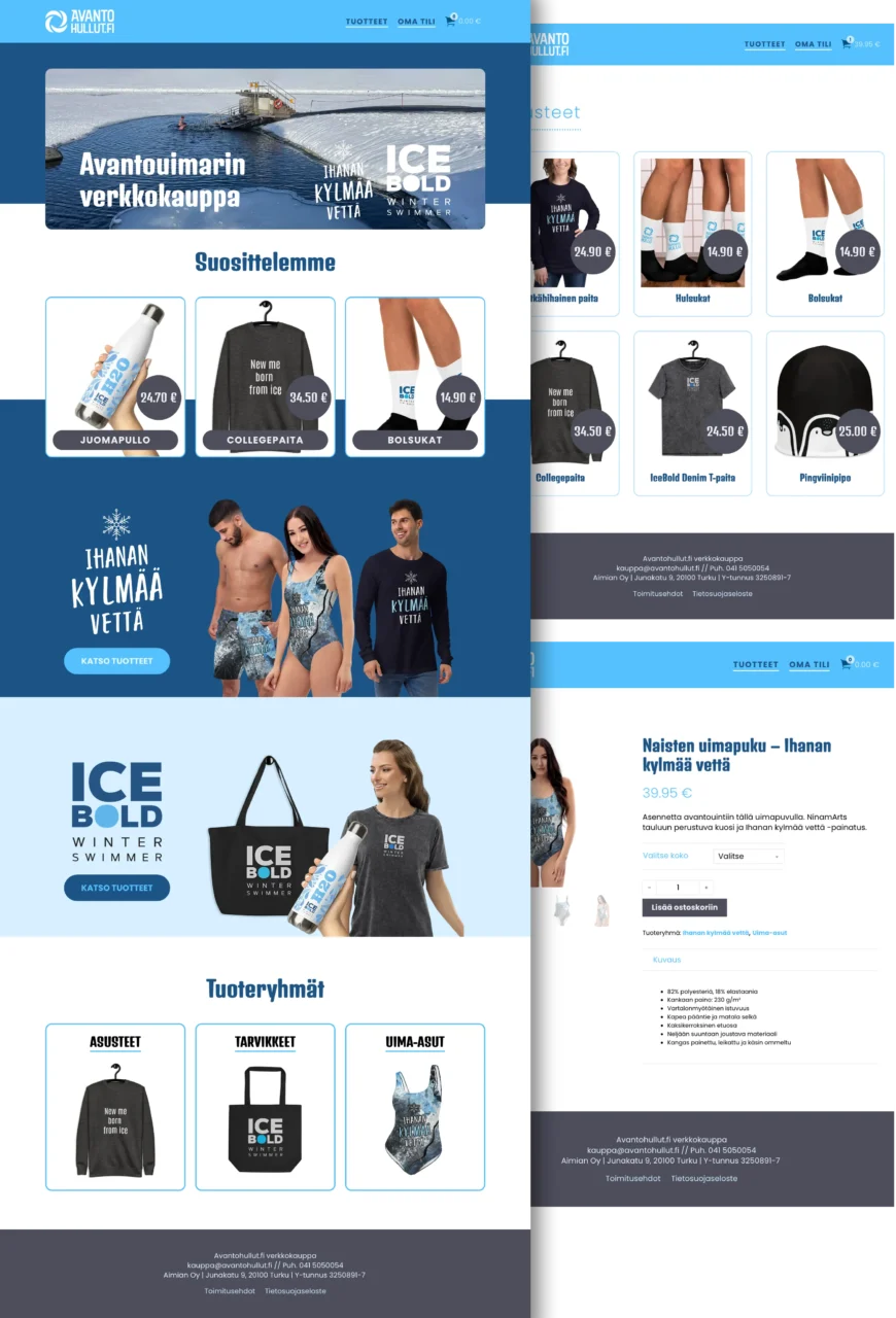Esimerkkikuva verkkokaupan ulkoasusta